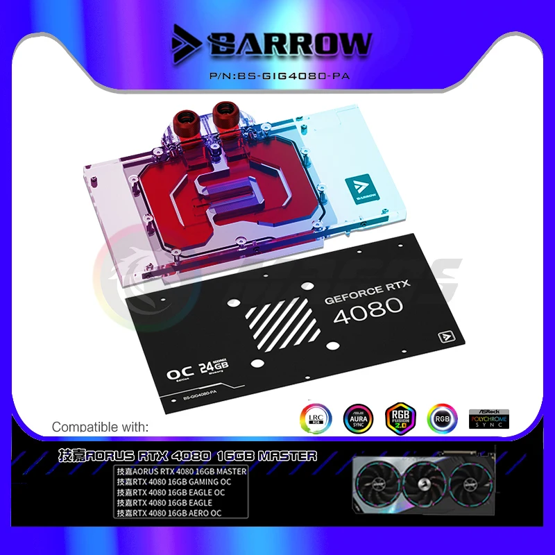 BARROW GPU Water Block for Gig - Rtx 4080 Water Cooling Block ulasan dan harga