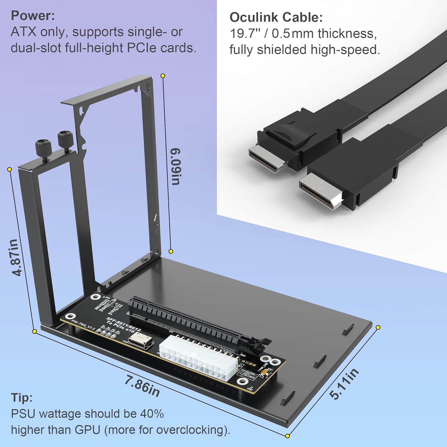 PCIe 4.0 X4 64Gbps EGPU Dock w - Oculink Gpu Dock Station ulasan dan harga